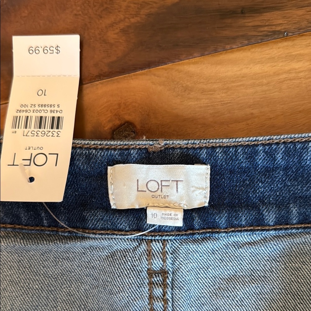 LOFT Blue Mini Denim Skirt - Picture 3 of 7